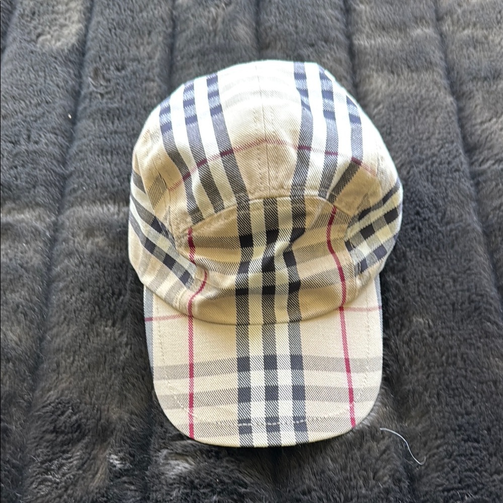 Burberry Plaid Cap in Classic Cream and Black